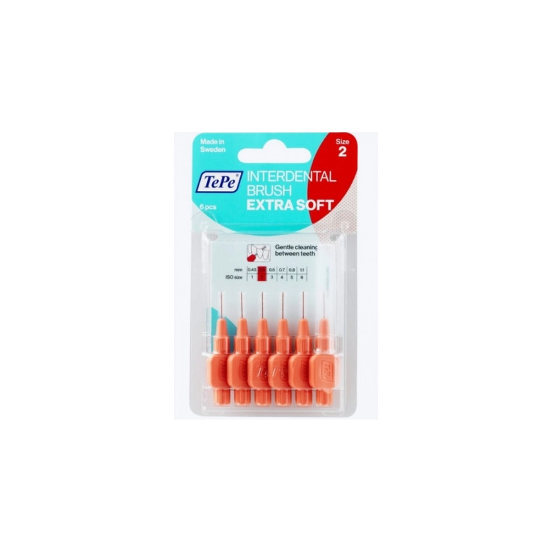 TePe Extra Soft 0,5 mm medzizubné kefky červené 6 ks