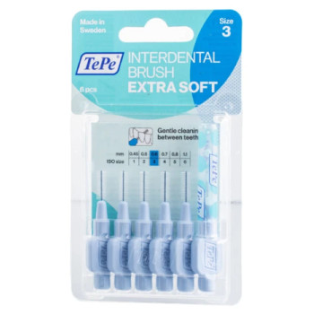TePe Extra Soft 0,6 mm medzizubné kefky modré 6 ks
