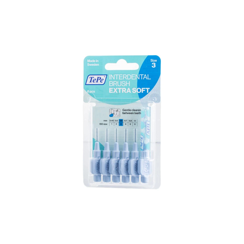 TePe Extra Soft 0,6 mm medzizubné kefky modré 6 ks