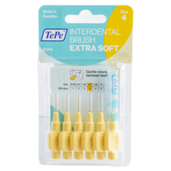 TePe Extra Soft 0,7 mm medzizubné kefky žlté 6 ks