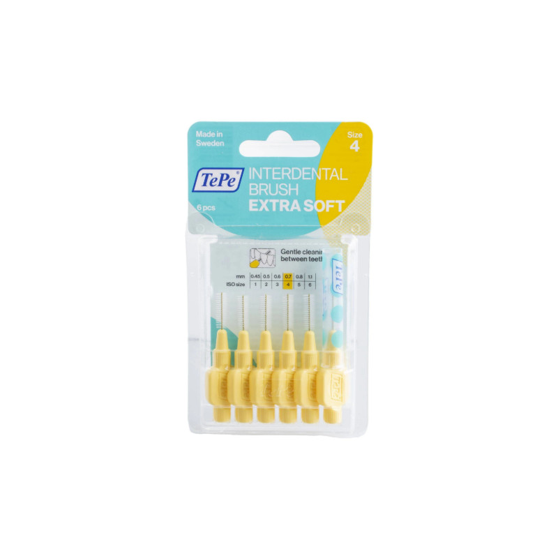 TePe Extra Soft 0,7 mm medzizubné kefky žlté 6 ks